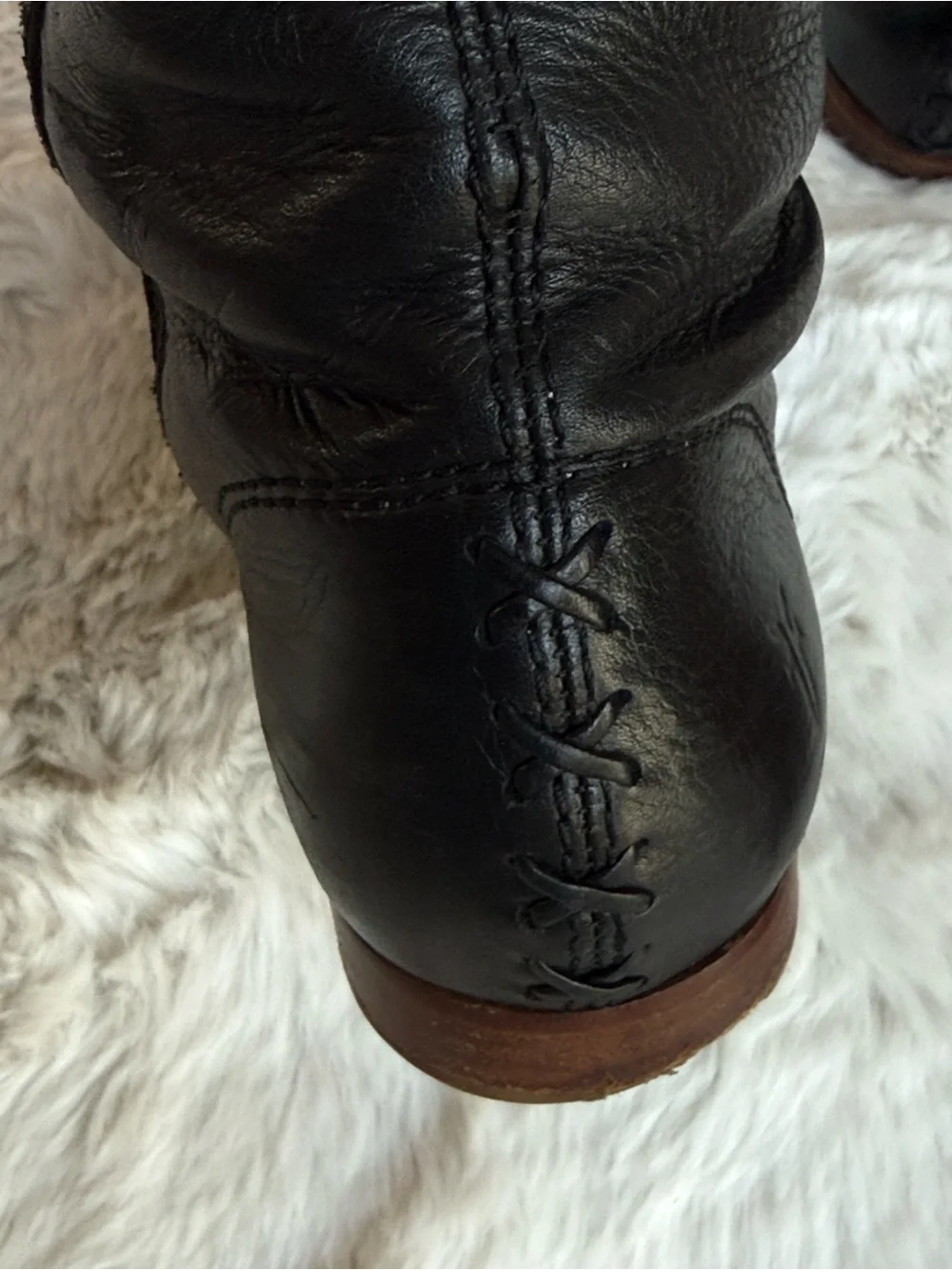 Frye Black Leather Over-the-Knee Zip Boots